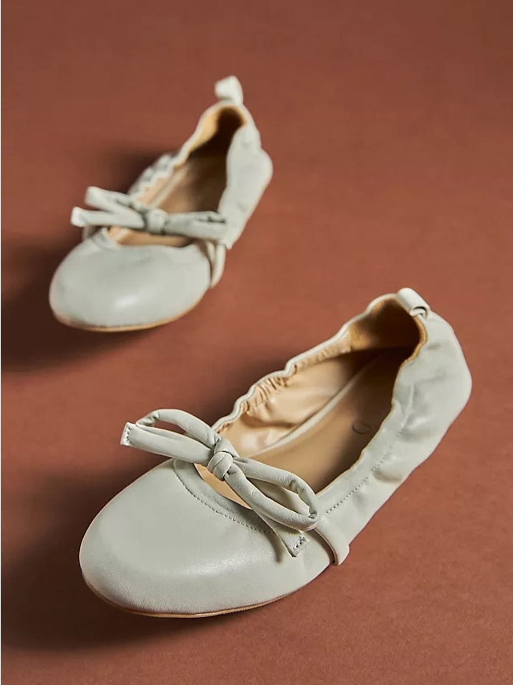 Silent D Anthropologie Bella Leather Ballet Flats Shoes Womens EU 35 US 5 Artsy